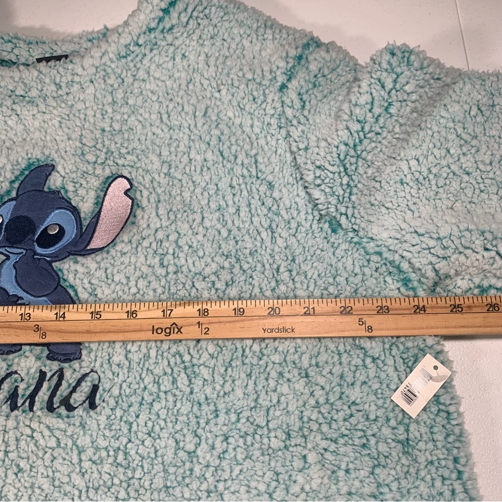 Disney Lilo And Stitch Blue Pullover Sweater Ohana Long Sleeve Fleece NEW - Picture 6 of 8